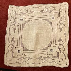 10” ladies handkerchief with pale blue floral design - $8